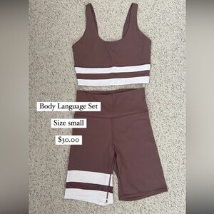 Body Language Workout Shorts and Sports Bra Set